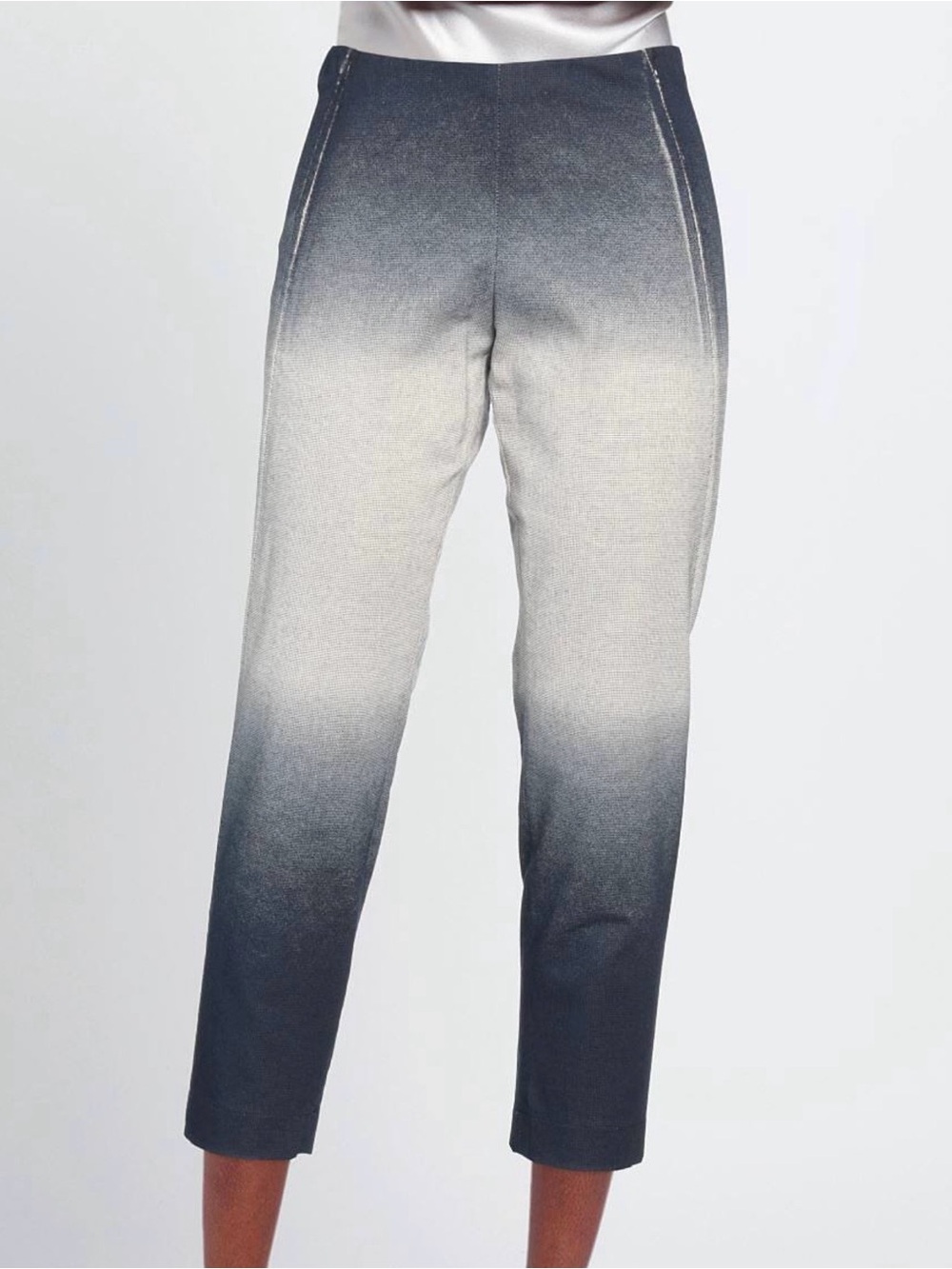 Cropped Ombre Ankle Pants in Gray and Cream
